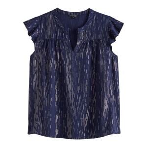 Papermoon Ally Foil Print Blouse Navy Blue Size L